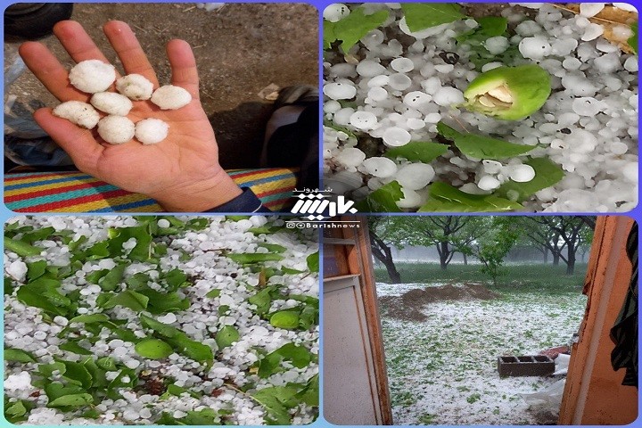 بارش تگرگ روستای جیرانلار