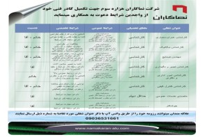 دعوت به همکاری شرکت نماکاران هزاره سوم